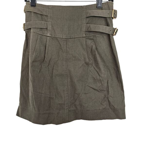 MARC BY MARC JACOBS Olive Green Striped Short High Waisted Skirt sz 2 - Picture 1 of 6